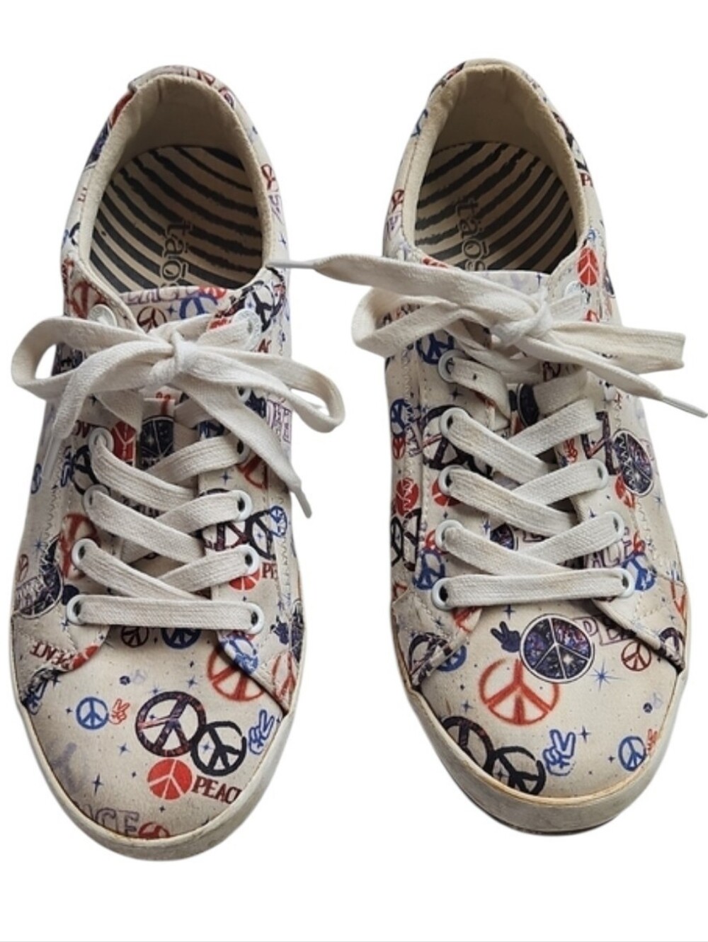 Taos Star Peace Canvas Sneakers Size 7 5